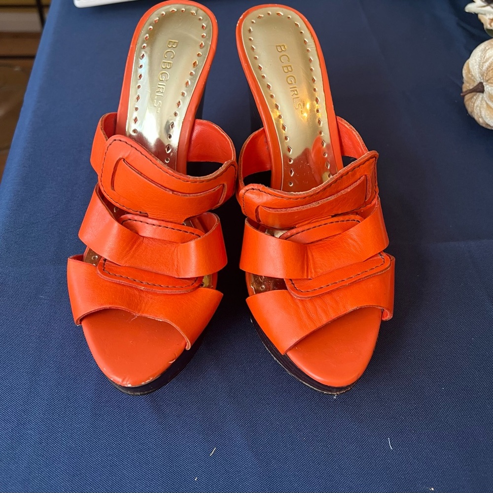 Wedge Leather Slippers